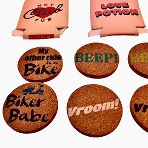 Drink Sleeves + Coasters Lot of 10 New